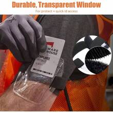 Porta credencial de brazo porta pase de esqu plstico transparente con correa ajustable funda porttil para tarjeta identificacin para pase trabajo brazalete universal. - inicial - Ver 3
