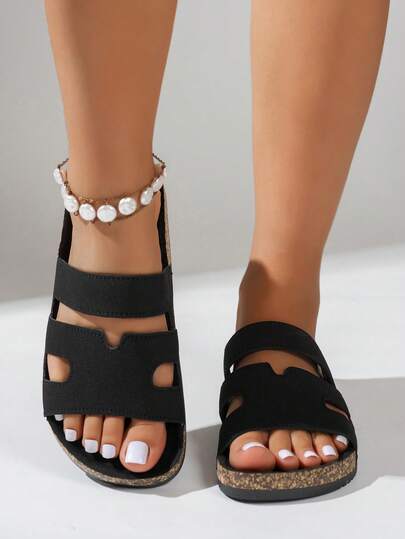 Casual Outdoor Beach Double Buckle Slip-On Comfortable Flat Sandals