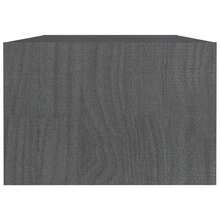 Mesa de centro vidaXL gris, 110x50x34 cm, madera maciza de pino. - Gris - Ver 6