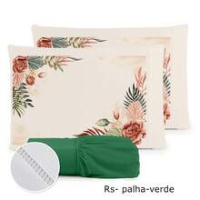Luxury 3-Piece Sheet Set, 400 Thread Count, Double Bed, 400 Thread Count Micropercal - Foliage - Floral - RS STRAW - 榛果米色 - 查看 3
