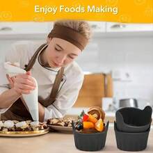 1/4Pcs Silicone Baking Cups, Reusable Non-Stick Cake Liners, Cupcake Molds, Standard Size, Assorted Colors, For Food Service Equipment, Kitchen Supplies