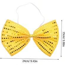 Pajarita De Lentejuelas Pajarita Preatada Pajarita De Mascarada Pajaritas Divertidas Para Hombres Pajarita De Vacaciones Corbata De Lazo De La Vendimia Golden Polister - Dorado - Ver 2