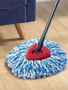 1/2/3/5pcs Replacement Mop Heads, Compatible With O-Cedar/Viled EasyWring Spin Mop - Washable Microfiber Spin Mop Refills - Easy Clean Mop Head Replacement, Cleaning, Kitchen - Blue and White - View 5