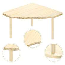 1个半圆形木制平台，适用于仓鼠栖息地、半圆形木制桌子、仓鼠玩具、仓鼠笼装饰，适合小型宠物笼景观布置玩具 - 查看 6