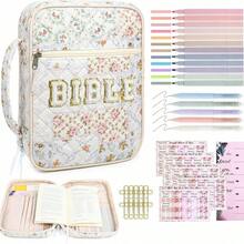 Bible Cover Women Large Bible Cover With Durable Handle Quilted Bible Carrying Girls Bible Study Supplies Accessories(Only Bags, No Pens And Notebooks And Sticky Note) - Nhiều màu - Xem 3