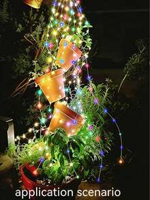 5米50颗LED灯串，电池供电，适用于婚礼、节日、卧室、派对、氛围营造、床头、房间装饰照明 - 彩色 - 查看 6