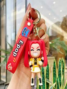 1个K-POP女巫组合钥匙扣，3D角色游戏人偶钥匙扣，单款可选，可挂在背包/车钥匙上，是情侣、朋友、新年礼物的理想之选。 - 彩色 - 查看 11