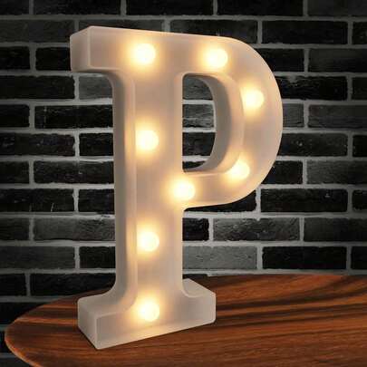 Light Up Marquee Letters - 26 Alphabet Battery Powered LED Lights Sign, Night Light White Plastic For Engagement Party Wedding Baby Shower Birthday, Table Decorations, Prom And Events, Marry Me (Letter M)