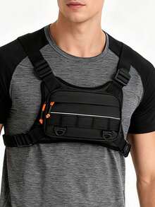 Men's Tactical Compact Chest Bag, Running Chest Pack, Running Vest Waist Bag, Chest Rig Running Pack - A - View 1