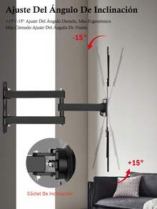 Soporte de pared PARA 14"- 55" ~para monitor de TV de movimiento completo con giro suave, inclinación y extensión, para la mayoría de televisores y monitores de visualización plana - Apto para 14-55 pulgadas - Ver 6