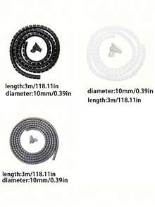 柔性PVC线缆管理套管 - 耐用防水线缆整理器，适用于电脑、汽车等 - 安装简便，无需工具，桌面线缆整理器 - 彩色 - 查看 6