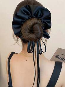 1/2 chiếc nơ satin với ruy băng dài, dây buộc tóc kiểu ballet cho tóc đuôi ngựa, thích hợp cho tiệc tùng và hẹn hò, dây buộc tóc, dây chun buộc tóc, phụ kiện tóc làm đẹp tại nhà. - Nhiều màu - Xem 5