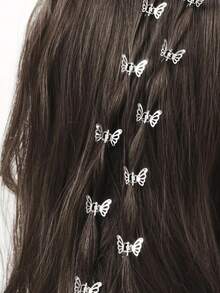10 قطعة/مجموعة مشابك شعر معدنية جميلة على شكل فراشات للبنات، إكسسوارات شعر أنيقة، مناسبة للغرة والذيل والضفيرة، بأسلوب أوروبي وأمريكي