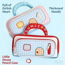 1pc High-Quality, Stylish, Vibrant & Cute House-Shaped Handheld Pencil Case. New Design Pencil Bag With Large Capacity, Suitable For Back To School Season,Stationery - Multicolor - View 6