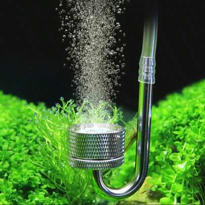 Aquarium CO2 Diffuser Fish Tank Bubble Atomizer Reactor Generator Solenoid Regulator CO2 System Atomizer For Plant With Suction Cup Silver Color