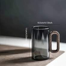 6-Piece Premium Borosilicate Glass Set: Heat-Resistant Drinking Glasses With Black Walnut Handles, Stylish Tea Cups For The Living Room (Fragile, Handle With Care) - Multicolor - View 7