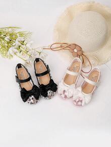 1双春季女式/学生舒适系带平底鞋，婴幼儿鞋，时尚童鞋，幼儿系带布鞋，小女孩玛丽珍平底布鞋，婚礼花童平底鞋 - 白色 - 查看 10