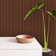 Adhesive Wallpaper With Ribbed Wood Pattern, Dark Brown, Thin Strips - Multicolored 30 - View 6