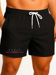 Bermuda Short Tactel Masculino Estampado Confortável Modelo : "PARIS FAMILIAR " - Moda Verão Novidade / Promoção Especial