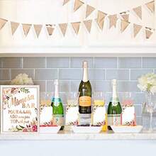 1 pieza Banderín triangular decorativo de fiesta con brillo dorado champán, de papel metalizado y papel con brillo, adecuado para fiestas con tema dorado champán, fiestas de graduación, despedidas de soltera, fiestas de compromiso, duchas nupciales, cumpleaños, bodas, bautizos, baby showers, fiestas de aniversario, fiestas festivas, fiestas de San Valentín, fiestas de jardín - Champán - Ver 4