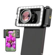 APEXEL 15X Phone Macro Lens With LED Fill Light, 15X Macro Lens + 17mm Thread Lens Adapter Compatible With Iphone And Almost Smartphone - Black - View 2