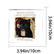 2D Black Cat Cartoon Acrylic Square Decor, Acrylic Desktop Decoration, Suitable For Wedding, Anniversary, Birthday - Elegant Design, Clear And Sincere Friendship Souvenir - Acrylic Ornaments - View 7