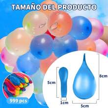 999 Piezas Globos de Agua Mgicos con Adaptadores de Grifo, Autosellante con Llenado Rpido, Colorido Juguete de Globos de Agua, Adecuado para Piscina, Playa, Csped, Fiestas Acuticas - inicial - Ver 6