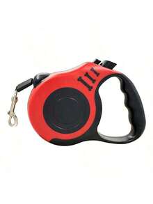 骨头图案可伸缩狗绳，宠物牵引绳 - 紅色 - 查看 2