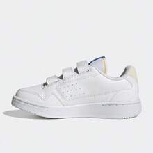 Adidas 阿迪达斯儿童魔术贴运动鞋，经典白色运动鞋，一脚蹬防滑运动鞋，男女童百搭学生鞋 - 白色 - 查看 2