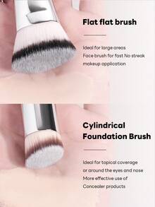 MAANGE 5支/18支专业双头化妆刷套装,包含化妆包、斜角粉底刷、轮廓刷、腮红刷、散粉刷、眼影刷、遮瑕刷、高光刷、晕染刷,采用柔软纤维材质,便携旅行套装,女士/女孩礼物,赠品,专业化妆刷,全套化妆工具 - 銀色 - 查看 8