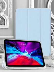 TenYide 3-Fold Flat Protective Case, TPU Transparent Soft Shell, Minimalist/Casual/Flip Cover Tablet Case, Compatible With Ipad Mini4/5/Mini6/Mini7/9.7/10.2/10.5/10.9/10th Gen/11-Inch/12.9-Inch/Air 11-In.(M2)-2024/Air 13-In.(M2)-2024/Pro13-In.(M4)-2024/Pro 11-In.(M4)-2024/IPad Air 13(M3 2025)/IPad Air 11-Inch (M3) 2025/IPad (A16) 11 Inch 11th Generation 2025 - Baby Blue - View 1