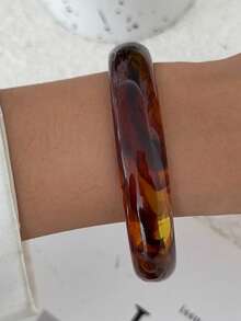 1pc Bohemian Geometric Arc Circle Rivet Resin Cuff Bracelet, Luxurious Casual Party Couple Wedding Holiday Versatile Charm Resin Bracelet Gift (Slight Defects And Color Variations In The Resin Are Normal) - Bracelet - View 13