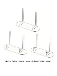 1/3/6pcs Display Stand, Single Badge Millet Storage Rack, Acrylic Commemorative Coin Streamer Transparent Perimeter Sign Stand, Clear Plastic Desktop Holder - Clear - View 8
