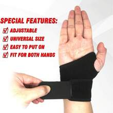 1pc Wrist Brace, Comfortable Adjustable Wrist Support, Suitable For Arthritis And Tendinitis, Compression Wrap Helps Relieve Pain, Fits Both Left And Right Hands - Black - View 3