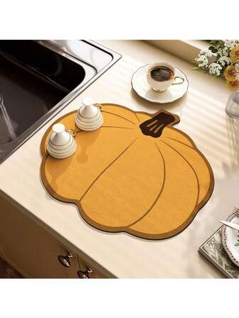 Mjuk silikon torkmatta, absorberande kiselgur för köksbänk, diskunderlägg, kaffemaskinmatta, lämplig för hem, kök, bardekor