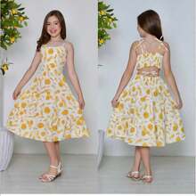 Vestido Curto infantil de amarrar menina juvenil estampado flores alcinha regata