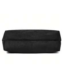 Túi xách đeo vai cỡ lớn bằng da lộn tua rua thời trang, phù hợp cho mua sắm, hẹn hò, dự tiệc và đi làm. - màu đen - Xem 9