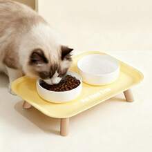 新款猫狗两用陶瓷碗，颈部保护型双碗设计，犬猫通用食碗 - 多色 - 查看 4