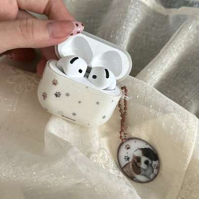 极简可爱米色星星小狗吊坠手机壳，适用于苹果Pro 2、3、1/2，简约女士保护套