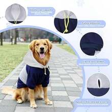 wishkit Suéter con Capucha para Perros, Ropa de Invierno Suave y CóModa con Agujero para Correa, Ideal para Perros Medianos y Grandes, Material Cálido para Clima Frío (Azul, 3XL) - Azul-5XL - Ver 2