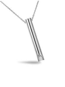 1件极简主义不锈钢嘻哈时尚字母十字圆环/冥想哨吊坠项链，男士朋克项链 - 銀色 - 查看 9