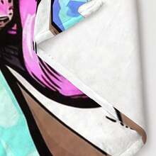 Cozy Cartoon Dog Print Flannel Blanket - Soft,, Versatile Home, Office, Travel, And Outdoor Use - Grey - View 8