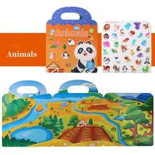 1 Set Handheld Jelly Stickers, Suitable For Quiet Books, DIY Fun Children's Tent Scenes, Early Education Cognitive Picture Books, Various Fun Themes, Shape Matching, Scene Matching, Effectively Enhancing Cognitive Ability And Imagination - Multicolor - View 3