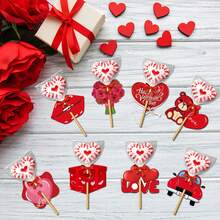 1/2 Sets - 8/16 Pcs Valentine's Day Lollipop Paper Card, Red Valentines Lollipop Paper Card Holder For Candy, Gift Package Wrapping Lollipop Decoration For Valentines Wedding Date Holiday Supplies