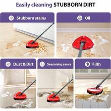 Spin Mop Set O - Ceda EasyWring 1 - System, Includes 2 Mop, 1 Mop Handle 30 - 58in Adjustable 4 - Section Pole 1 Spin Base - 2 đầu bàn chải chà - Xem 6
