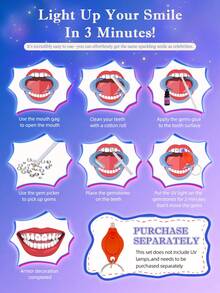 240pcs/Set Tooth Gem Kit | Tooth Crystals Gems Kit For Teeth | Teeth Jewelry Starter Kit (With Tooth Gem Glue)(No Uv Lamp) - Multicolor - View 5