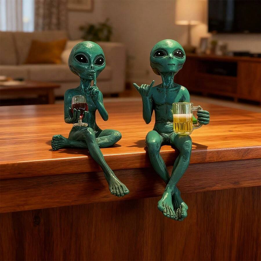 Interesting Alien Model, Can Be Placed On Desks, Bookshelves And Other Flat Surfaces, Resin Decor Sci-Fi Theme For Living Room, Bedroom, Bar, Club And Other Scenes, Creates A Magical Atmosphere