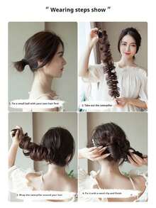 Phụ kiện búi tóc rối tự làm, dây buộc tóc xoăn, kẹp búi tóc, phụ kiện búi tóc đuôi ngựa, dây buộc tóc đuôi ngựa kiểu búi bánh donut, phụ kiện tóc, kẹp tóc nữ, dây buộc tóc co giãn, dây buộc tóc, dây chun buộc tóc, dây buộc tóc, dây thun buộc tóc - Nhiều màu - Xem 11