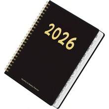 Planificador de Calendario para 2026 - Agenda De Planificacin De 12 Meses Con Encuadernacin En Espiral Planificador Diario 2026 - Para El Trabajo Acadmico Estudiantes Profesores Familia Hogar Col - Negro - Ver 9