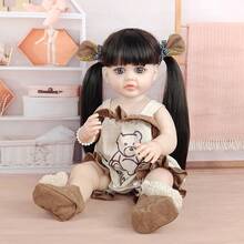 55cm Lifelike Long Hair Reborn Doll 22 Inch Washable Exquisite Simulation Dolls Dress Up Games Toys Festival Gifts